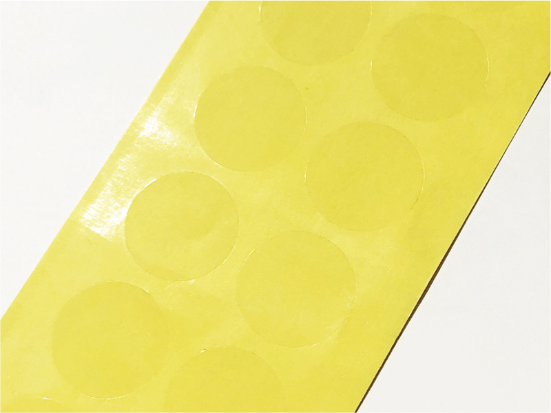 シール・ラベル印刷専門会社「丸紀印刷」シール・ラベルサンプル：丸シール（透明）