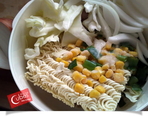 インスタントラーメン準備